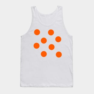 Orange on White Polka Dots Tank Top